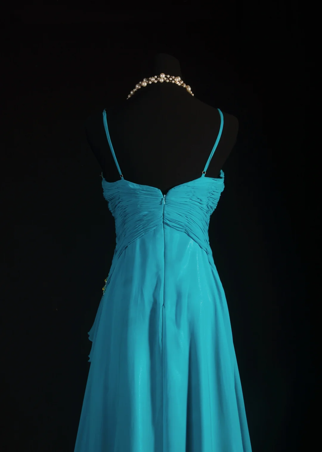 Trägerloses silbernes Vintage-Abendkleid, A-Linie, Geburtstagskleid J9370