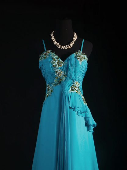 Trägerloses silbernes Vintage-Abendkleid, A-Linie, Geburtstagskleid J9370