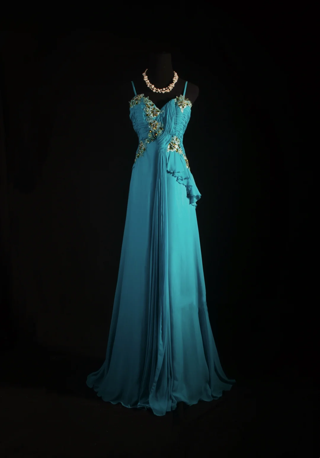 Trägerloses silbernes Vintage-Abendkleid, A-Linie, Geburtstagskleid J9370