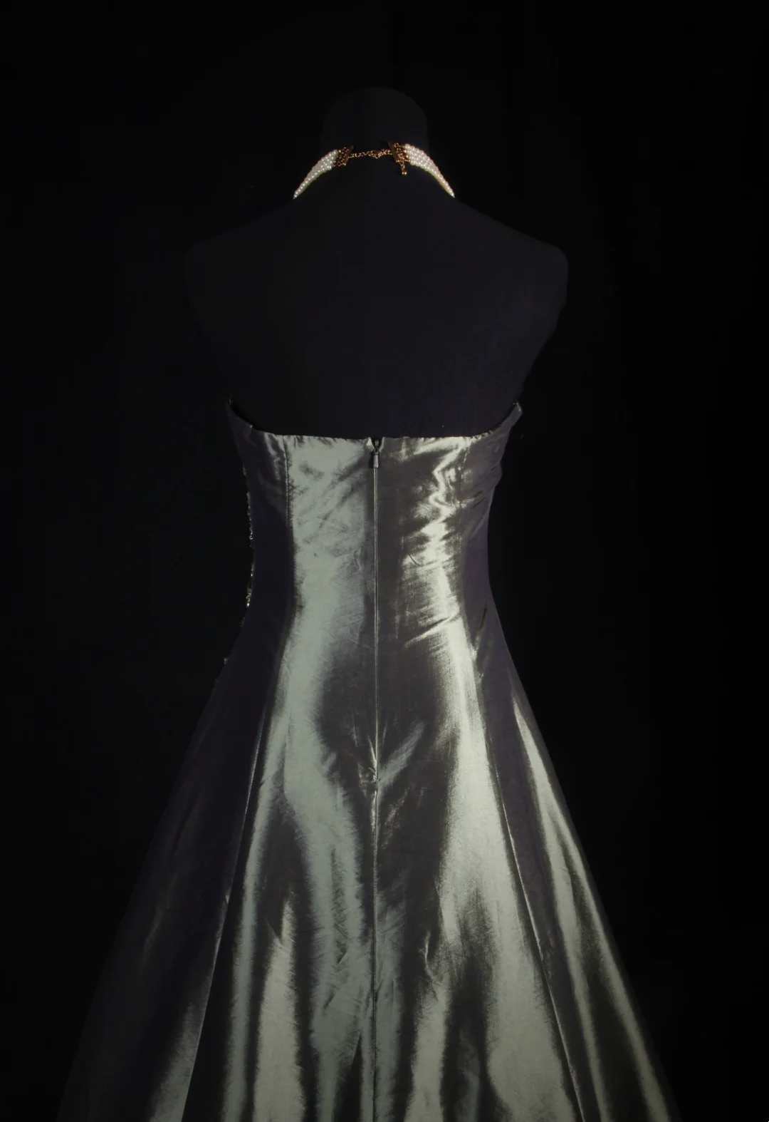 Strapless Satin Beaded Prom Dress Formal Party Dress Evening Dress J9418