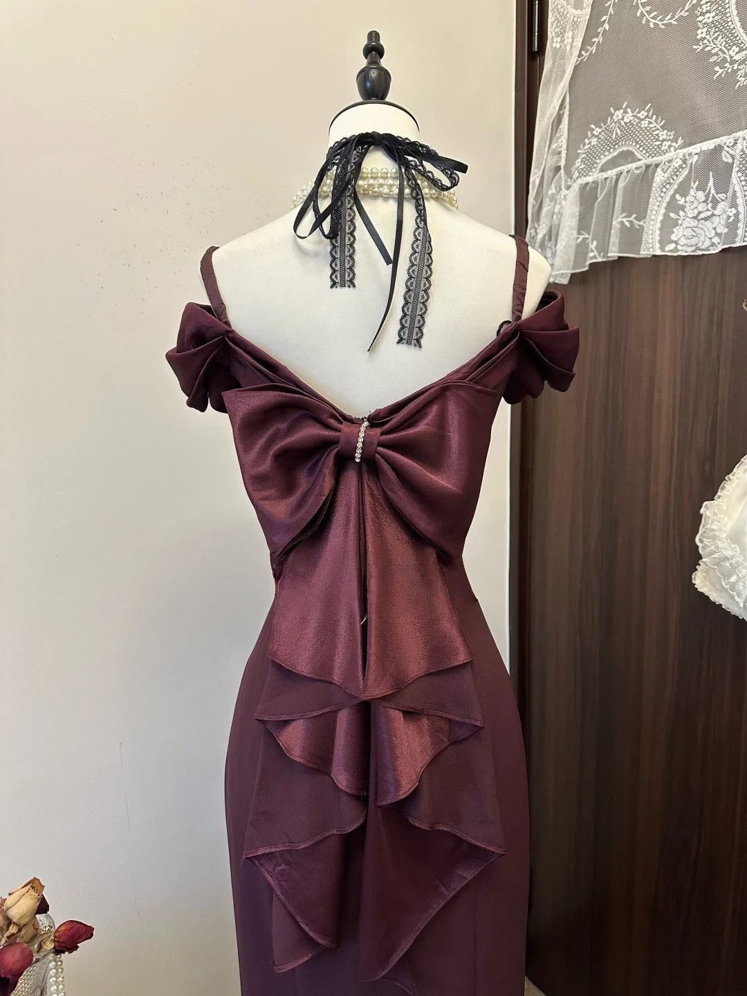 Burgundy Sheath Prom Dress Elegant Formal Evening Party Dress J9438