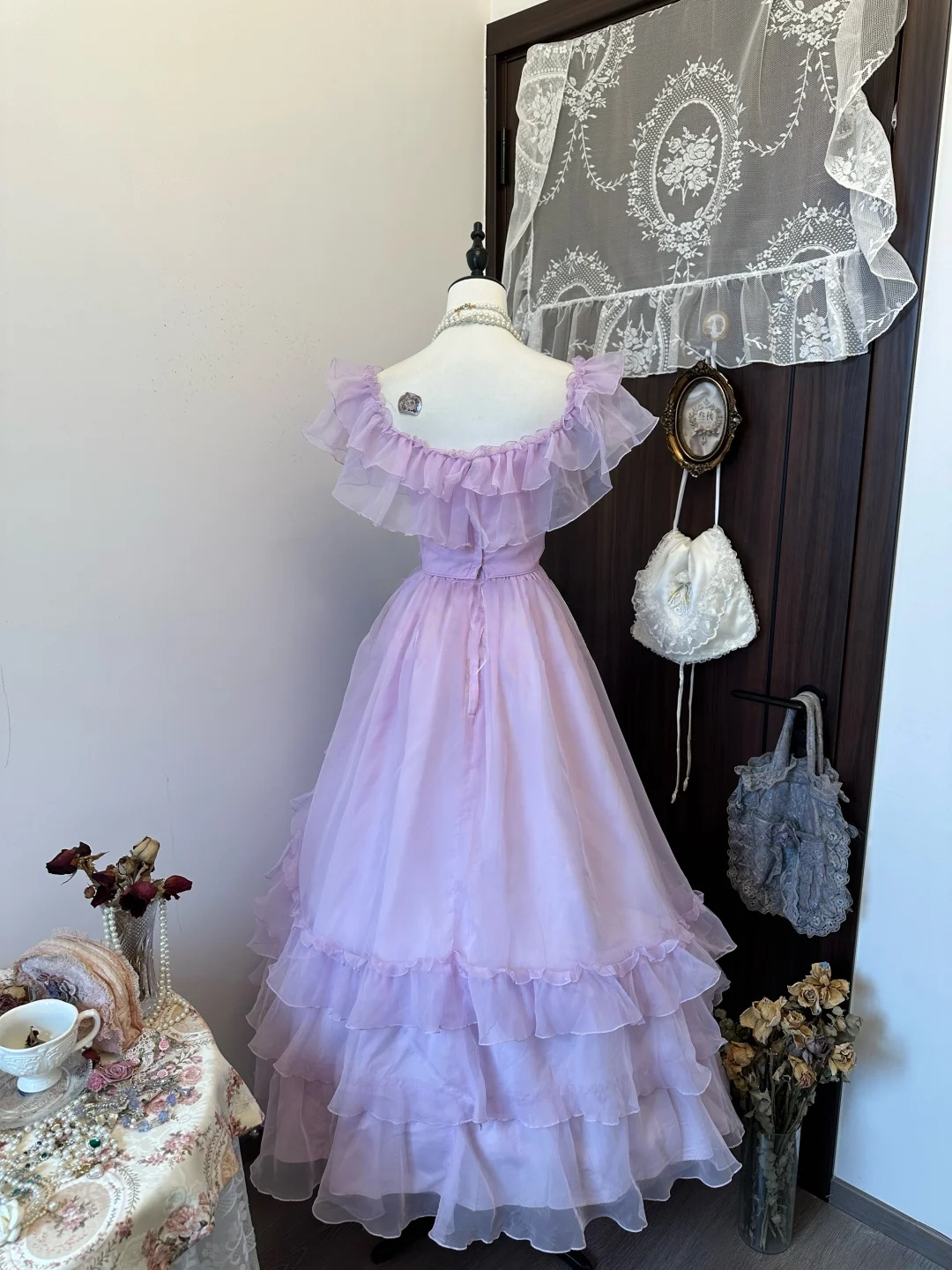 Trägerloses silbernes Vintage-Abendkleid, A-Linie, Geburtstagskleid J9370
