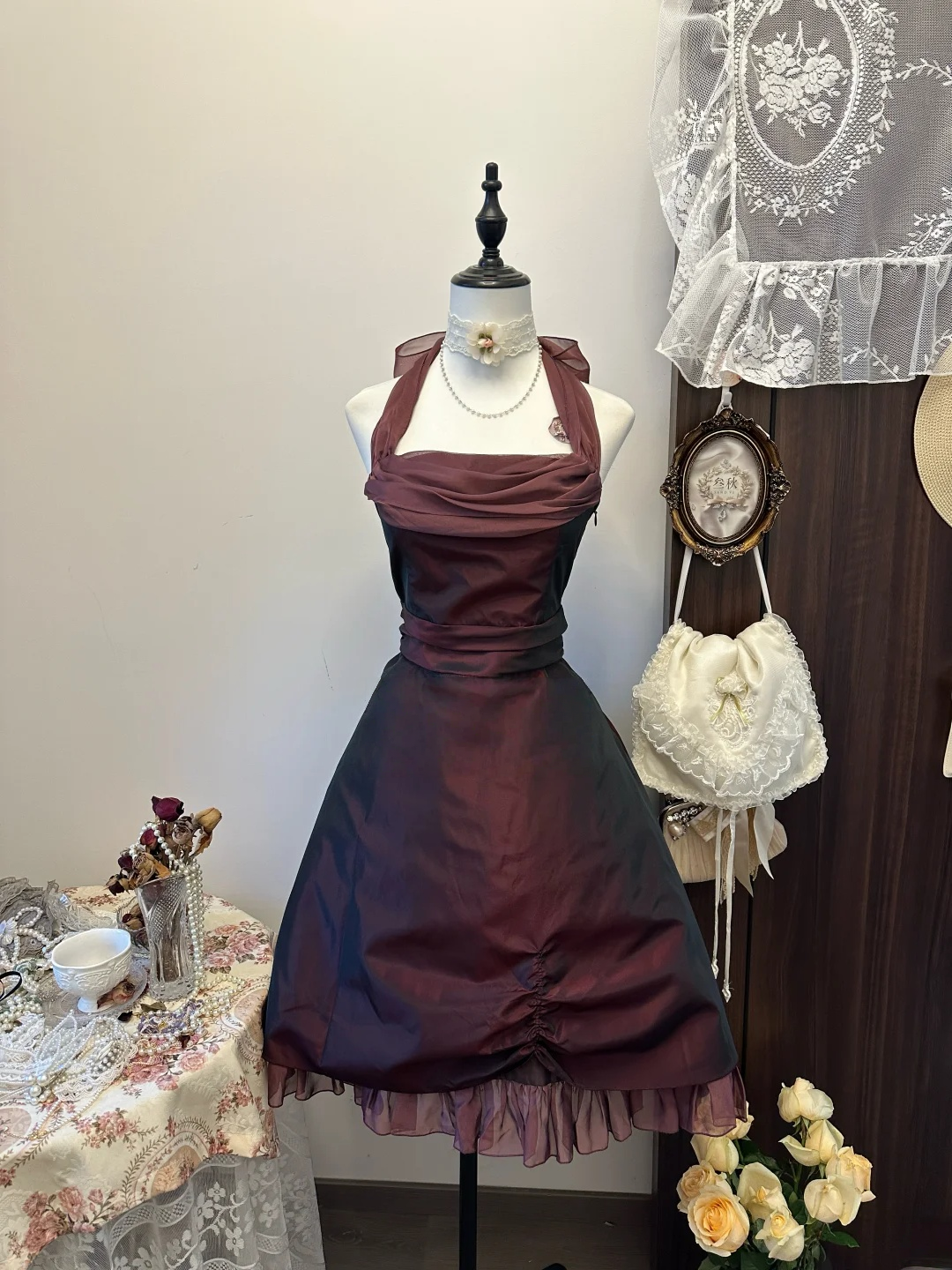 A Line Burgundy Short Dress Homecoming Dress Birthday Outfit J9444