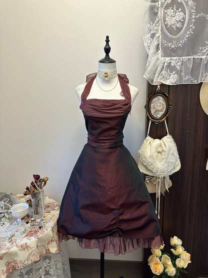 A Line Burgundy Short Dress Homecoming Dress Birthday Outfit J9444