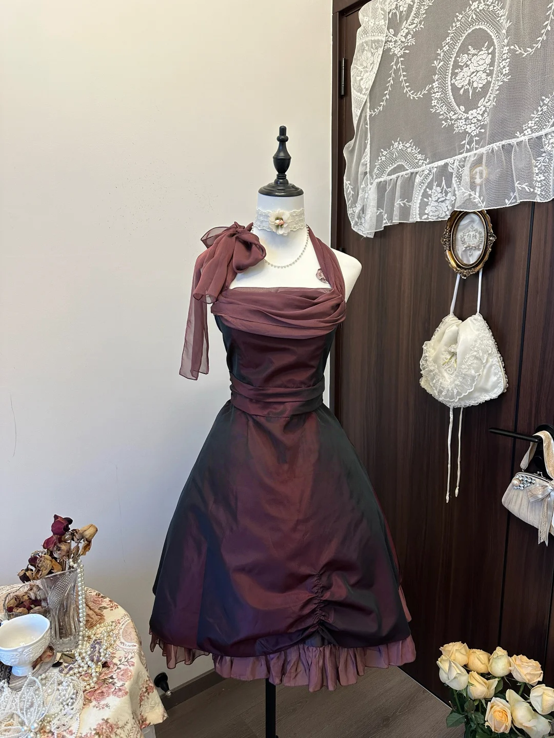 A Line Burgundy Short Dress Homecoming Dress Birthday Outfit J9444