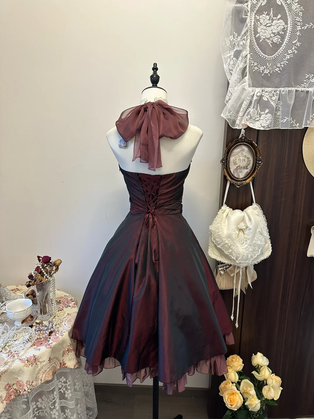 A Line Burgundy Short Dress Homecoming Dress Birthday Outfit J9444