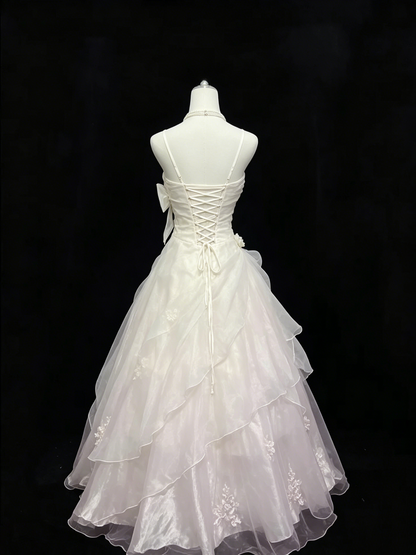 Trägerloses silbernes Vintage-Abendkleid, A-Linie, Geburtstagskleid J9370