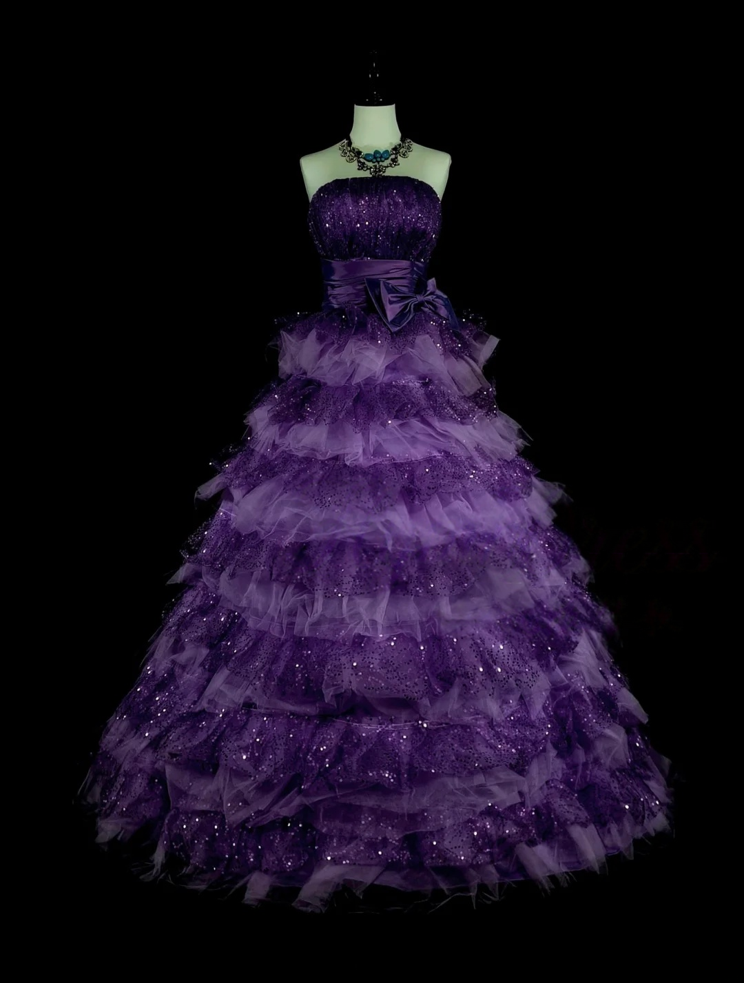 Trägerloses silbernes Vintage-Abendkleid, A-Linie, Geburtstagskleid J9370