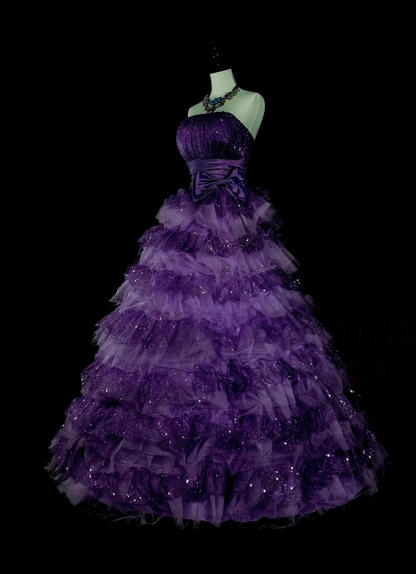 Trägerloses silbernes Vintage-Abendkleid, A-Linie, Geburtstagskleid J9370