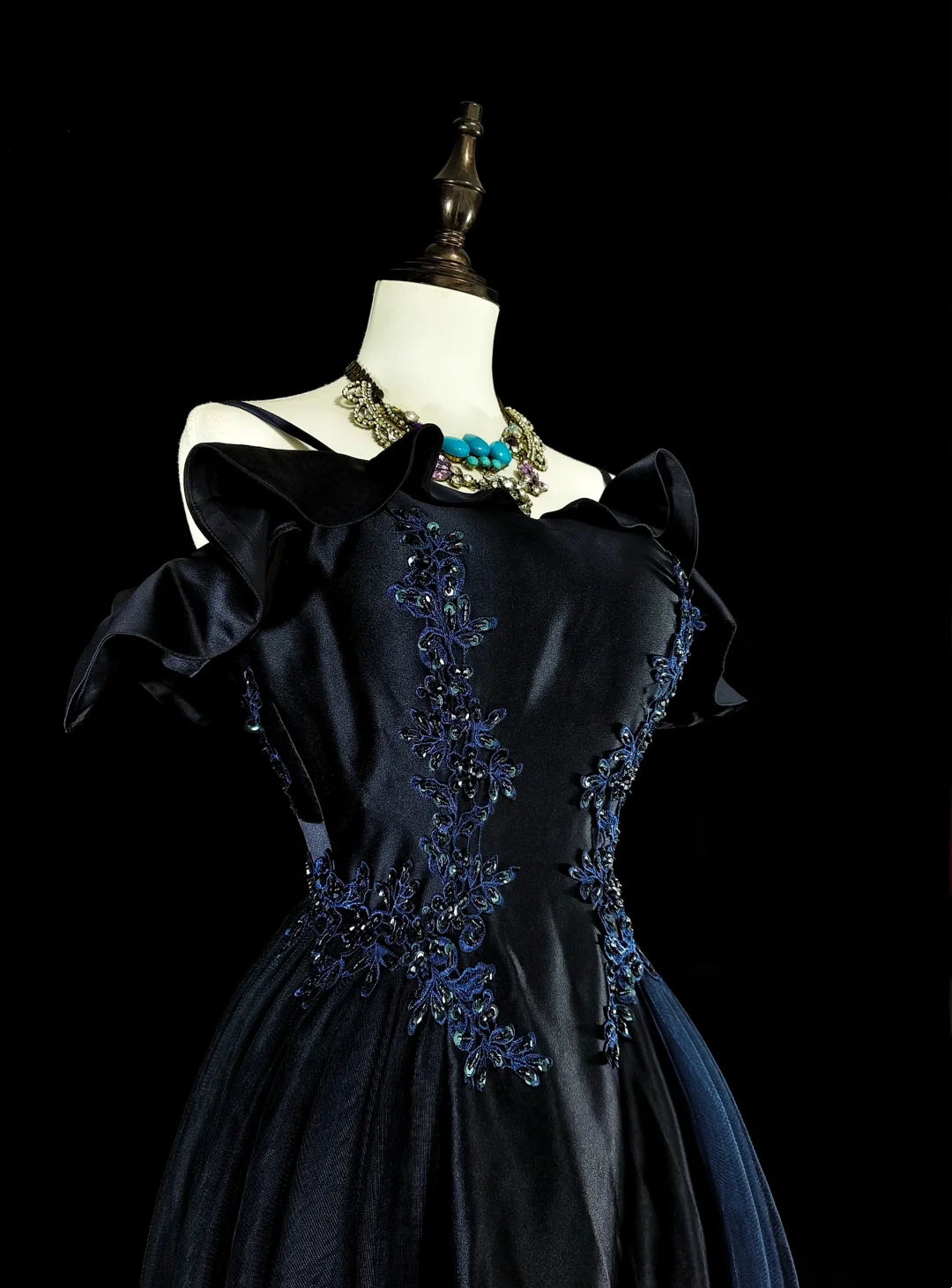 Trägerloses silbernes Vintage-Abendkleid, A-Linie, Geburtstagskleid J9370