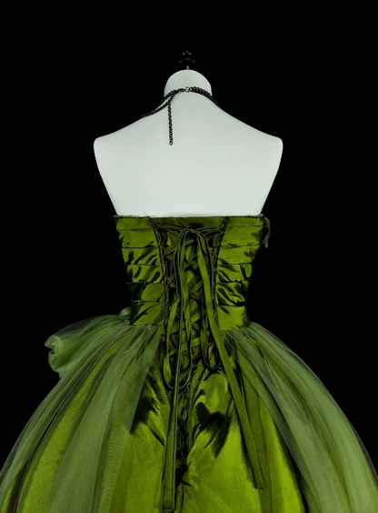 Trägerloses silbernes Vintage-Abendkleid, A-Linie, Geburtstagskleid J9370