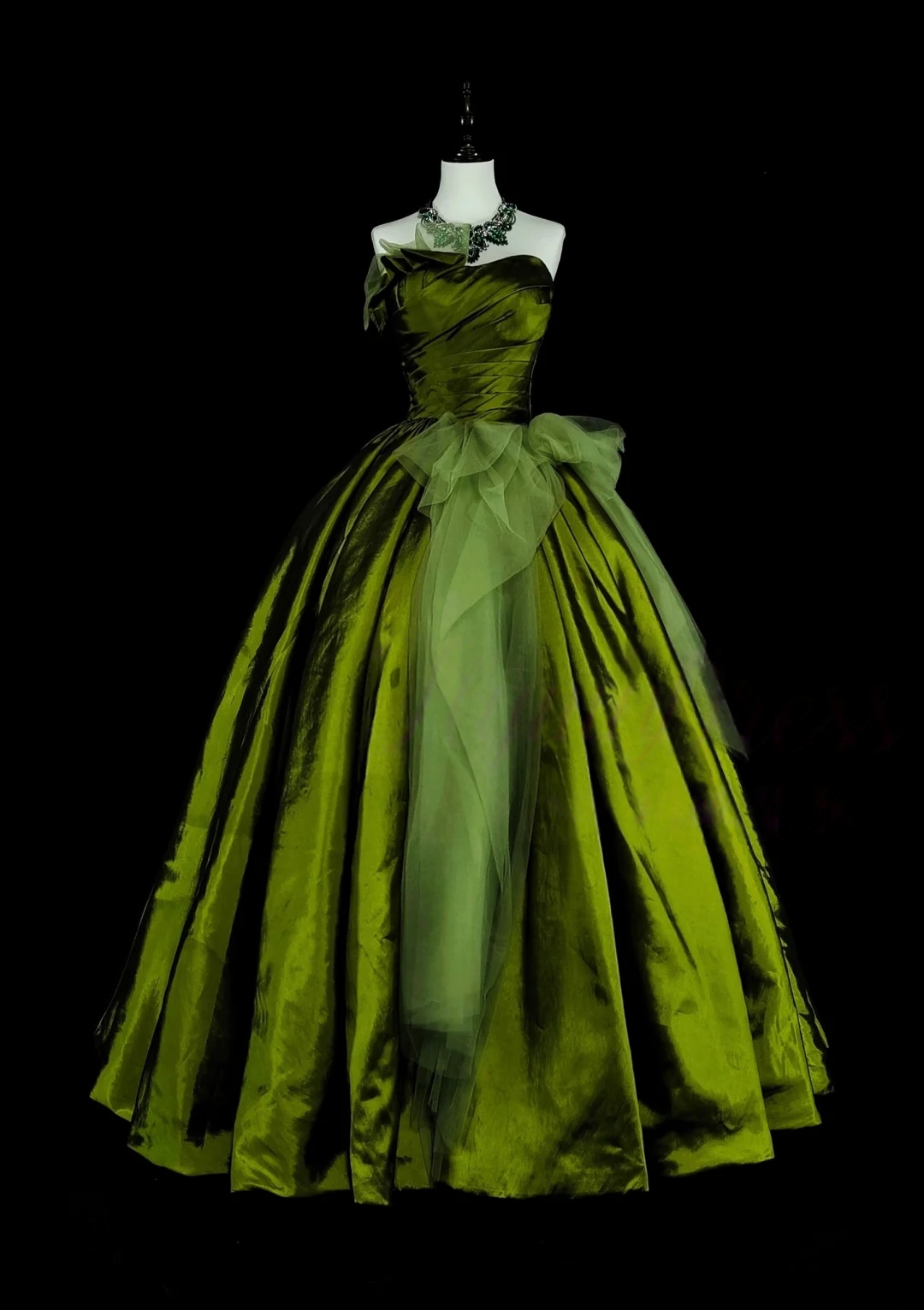 Trägerloses silbernes Vintage-Abendkleid, A-Linie, Geburtstagskleid J9370