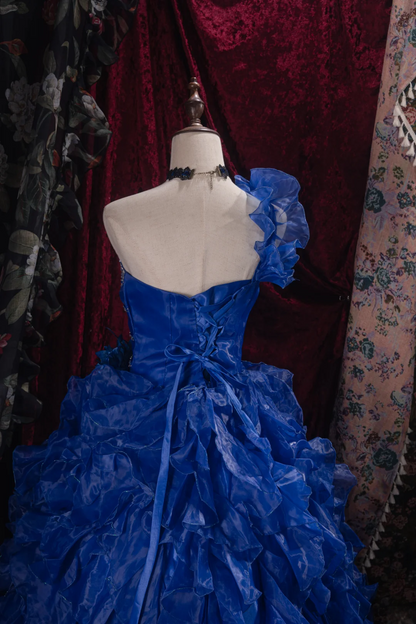 Ball Gown Blue Organza Prom Dress Sweet 16 Birthday Dress J9490
