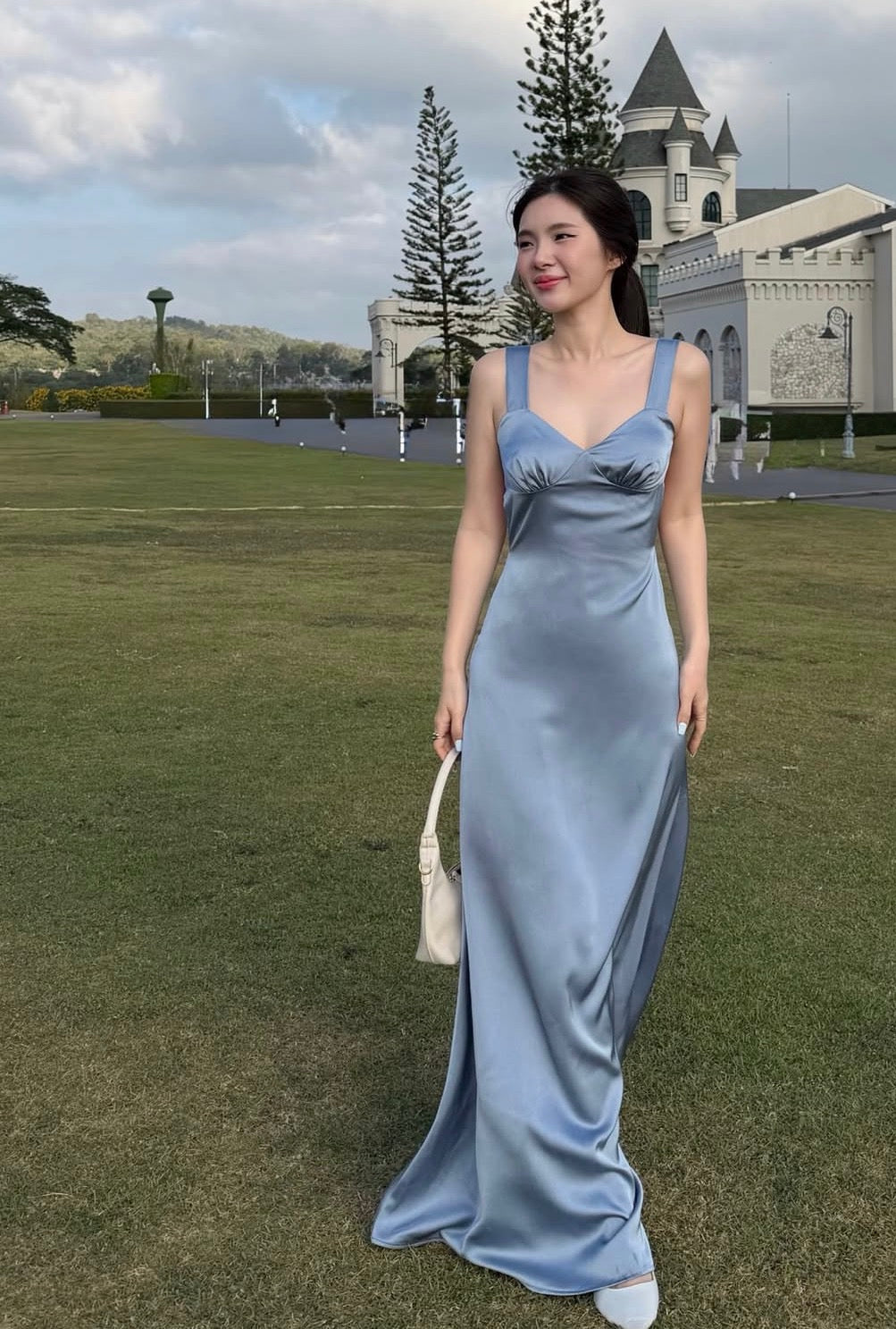 Backless Satin Prom Dress Elegant Formal Party Dress  J9508