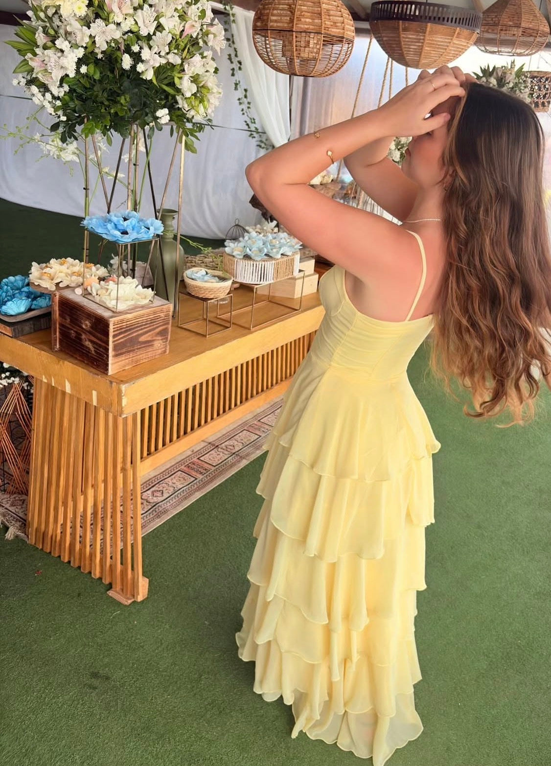 Trägerloses silbernes Vintage-Abendkleid, A-Linie, Geburtstagskleid J9370