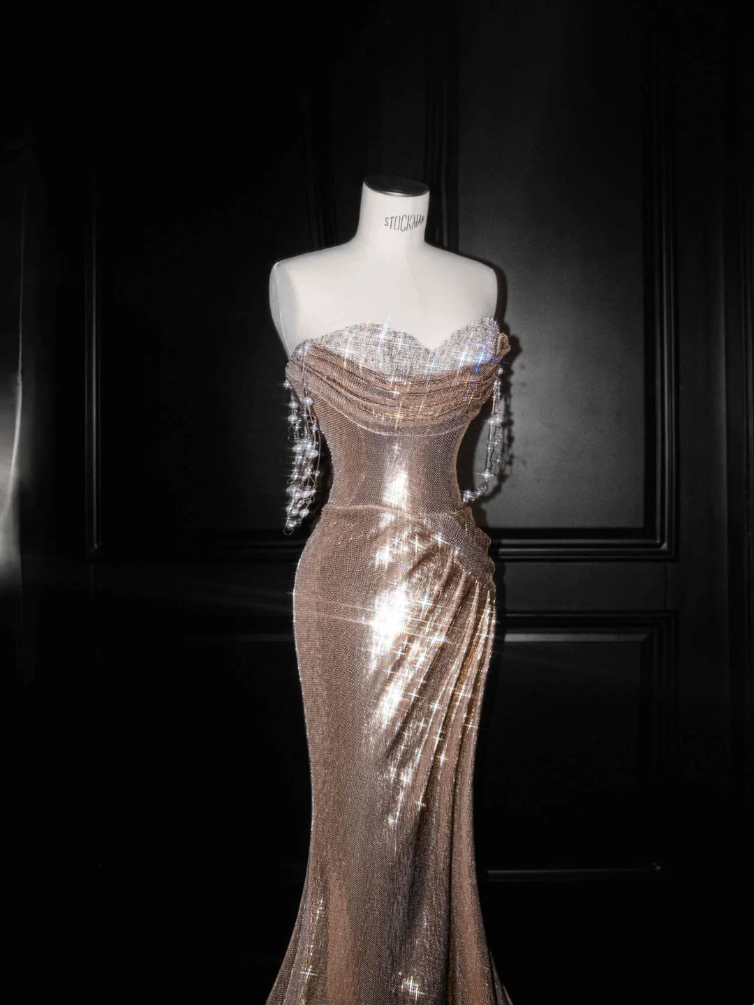 Robe de bal bustier violette en satin avec appliques, robe de soirée formelle J9413