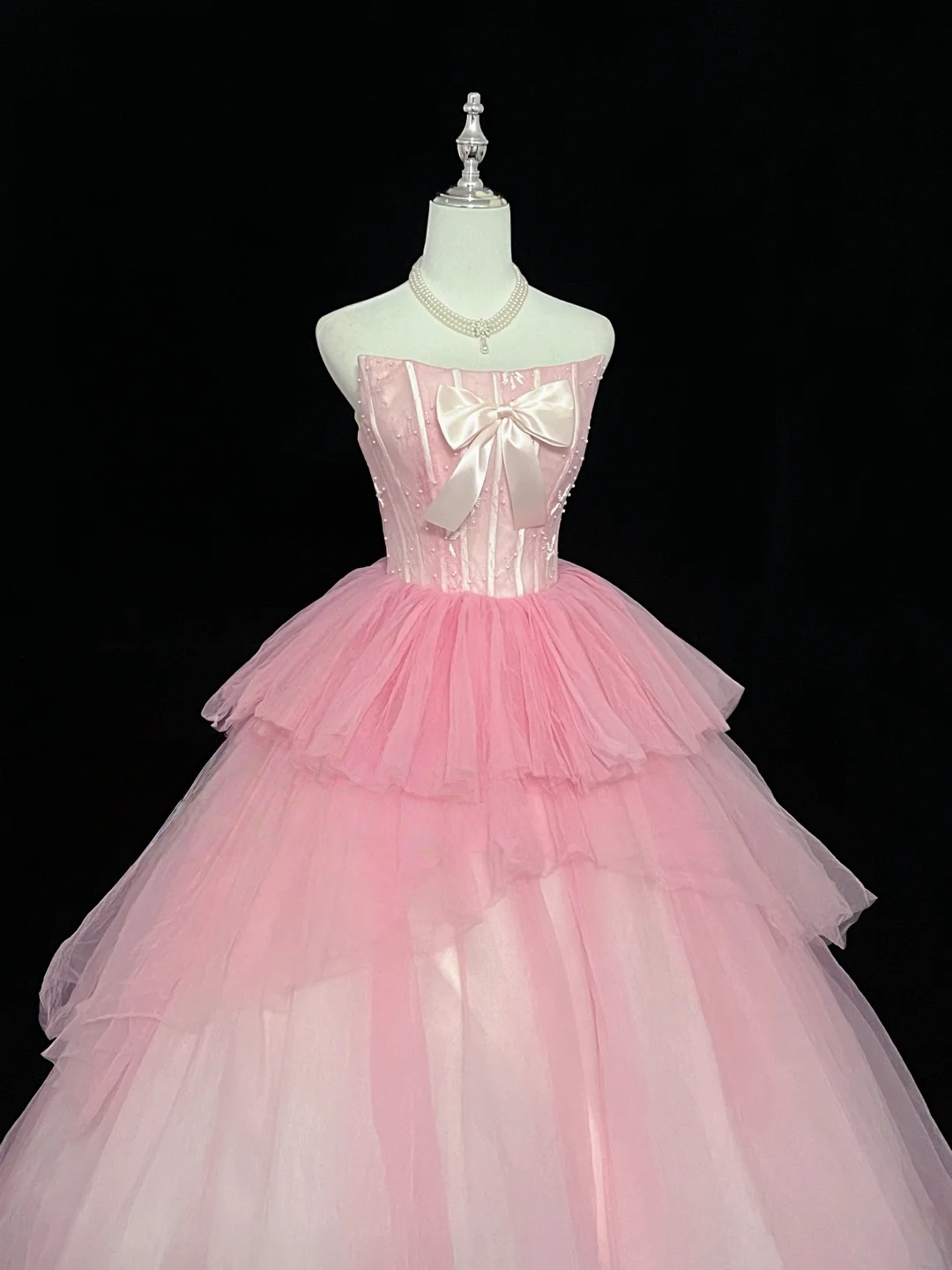 Ball Gown Pink Prom Dress With Blow Tulle Sweet 16 Birthday Dress  J9539