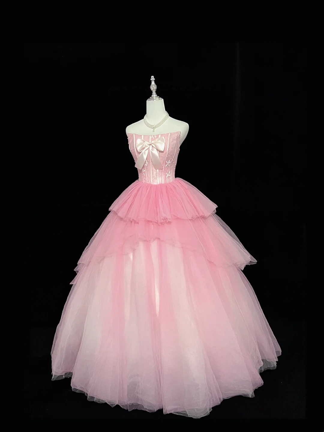 Ball Gown Pink Prom Dress With Blow Tulle Sweet 16 Birthday Dress  J9539