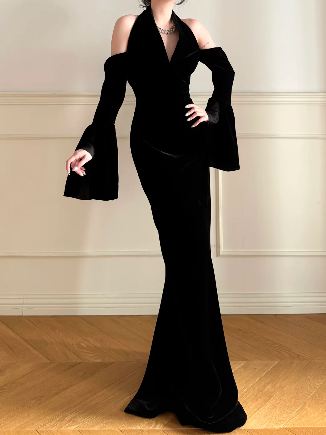 Robe de bal bustier violette en satin avec appliques, robe de soirée formelle J9413