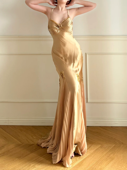 Robe de bal bustier violette en satin avec appliques, robe de soirée formelle J9413