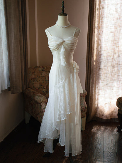 Vintage Ivory Evening Dress Sheath Formal Prom Dress  J9556