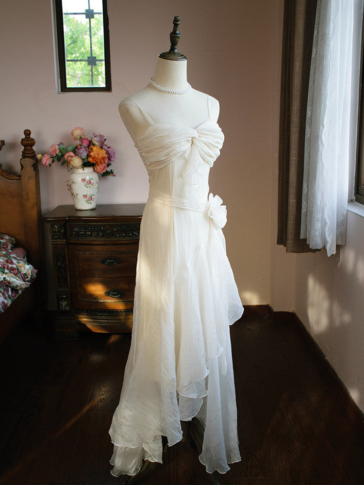 Vintage Ivory Evening Dress Sheath Formal Prom Dress  J9556