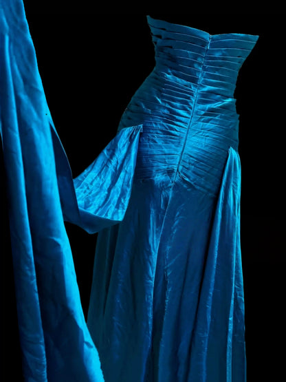 Robe de bal bustier violette en satin avec appliques, robe de soirée formelle J9413