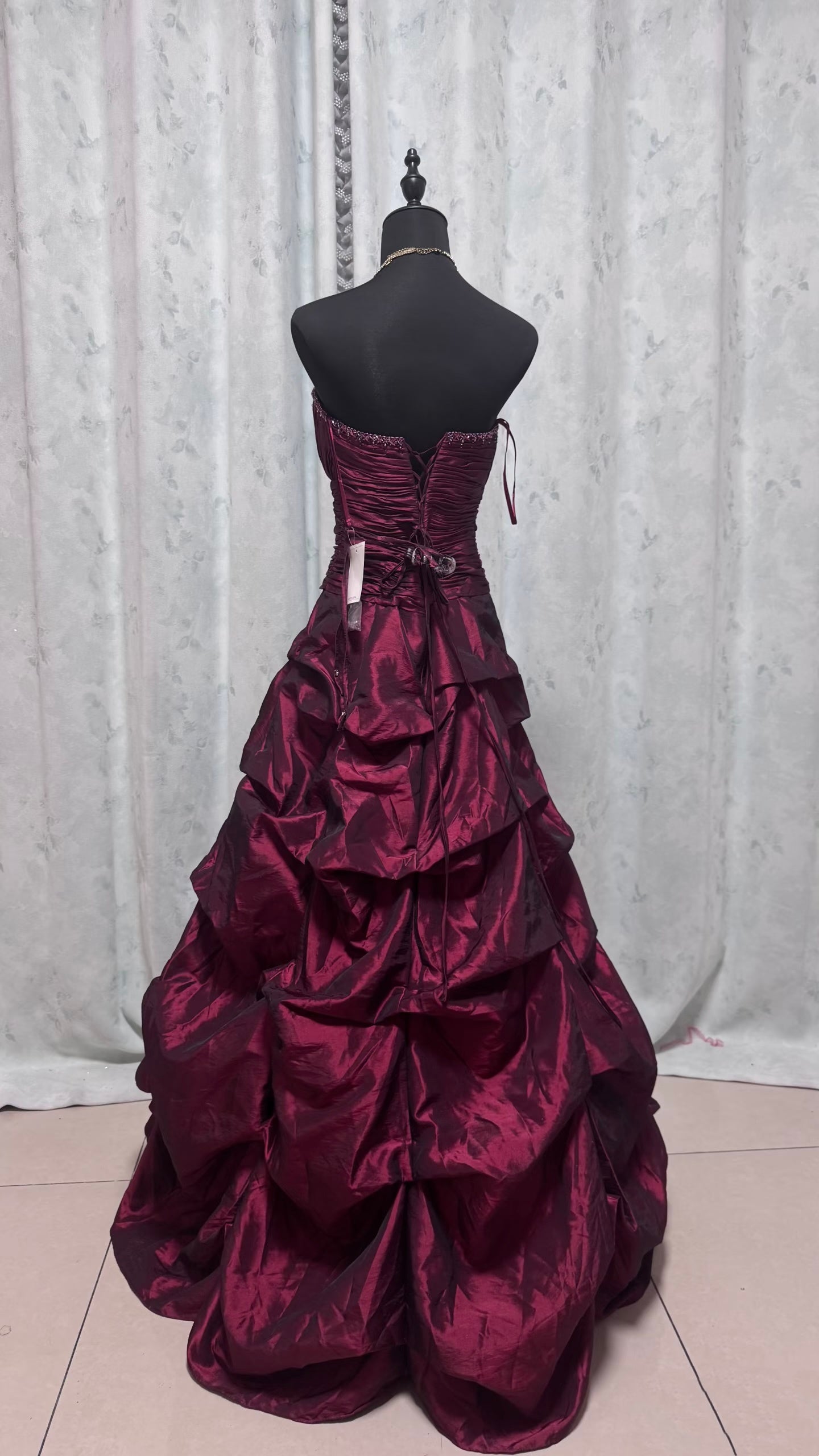 Sweetheart Dark Red Prom Dress Ball Gown Birthday Dress  J9564