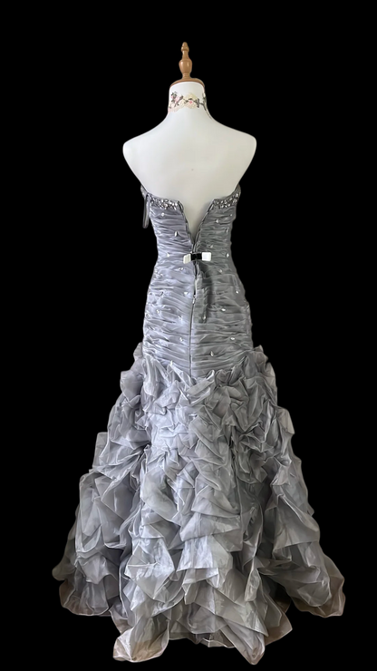 Sweetheart Gray Prom Dress Beaded Formal Dress Birthday Dress J9573