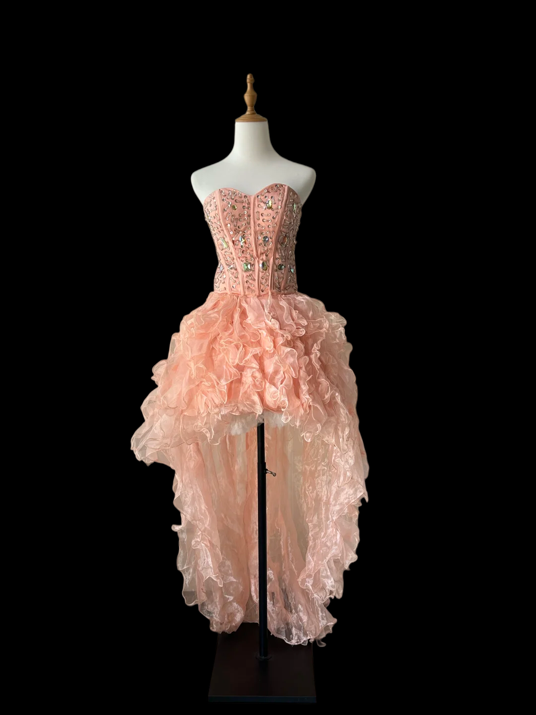 Robe de bal bustier violette en satin avec appliques, robe de soirée formelle J9413