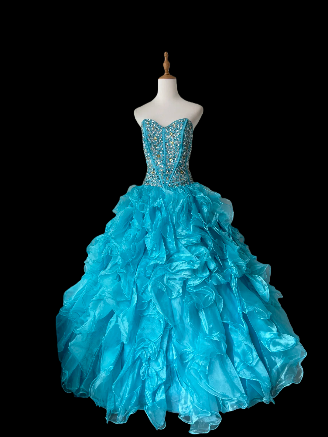 Sweetheart Ball Gown Blue Prom Dress Sweet 16 Birthday Dress  J9582