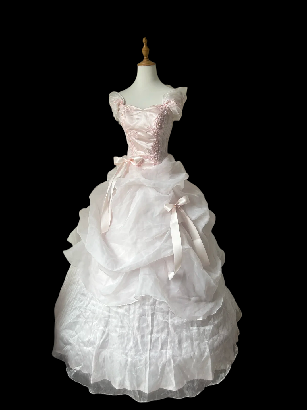 Off The Shoulder Sweet Pink Birthday Dress Ball Gown Organza Princess Dress J9584