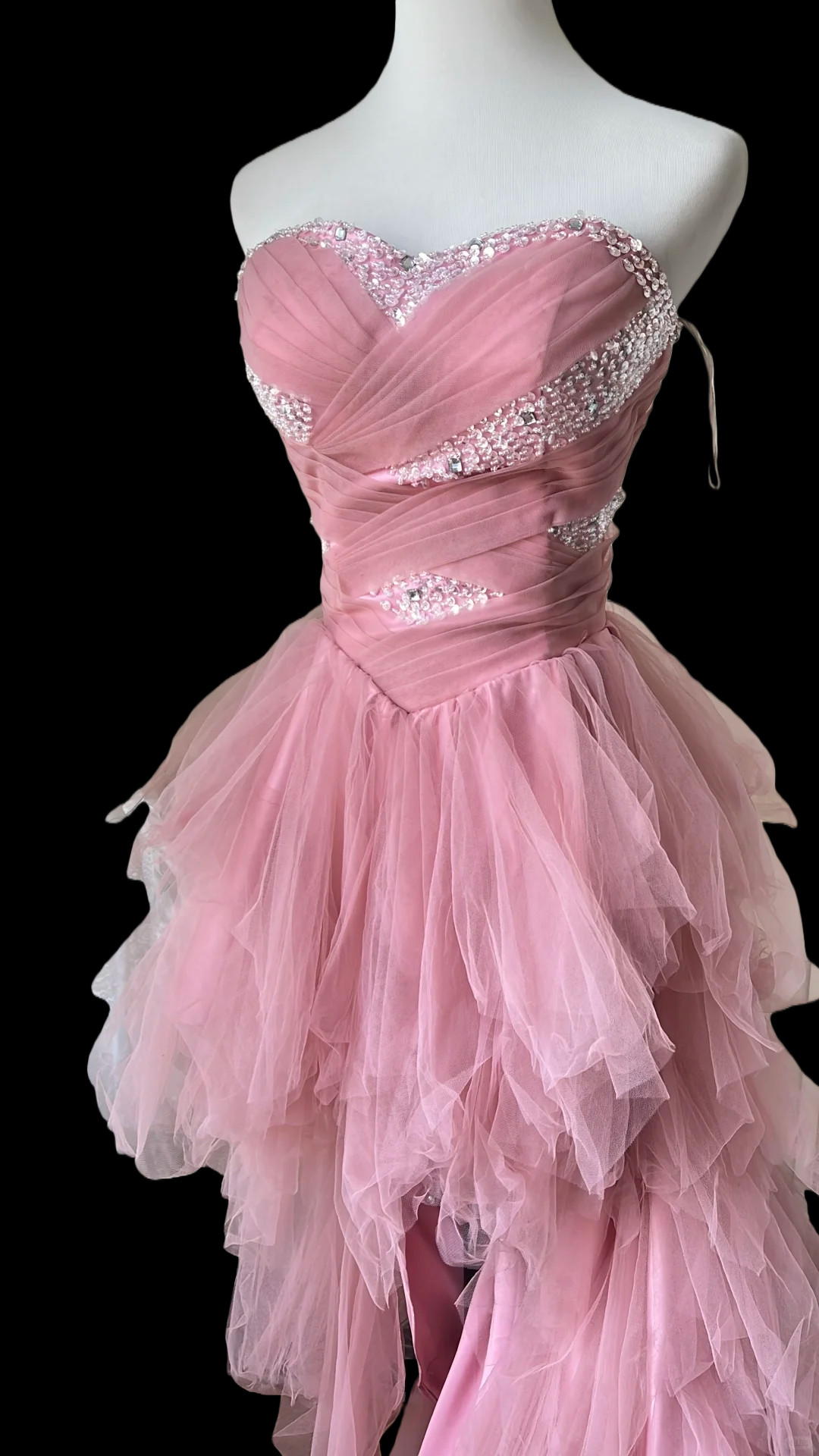 Trägerloses silbernes Vintage-Abendkleid, A-Linie, Geburtstagskleid J9370