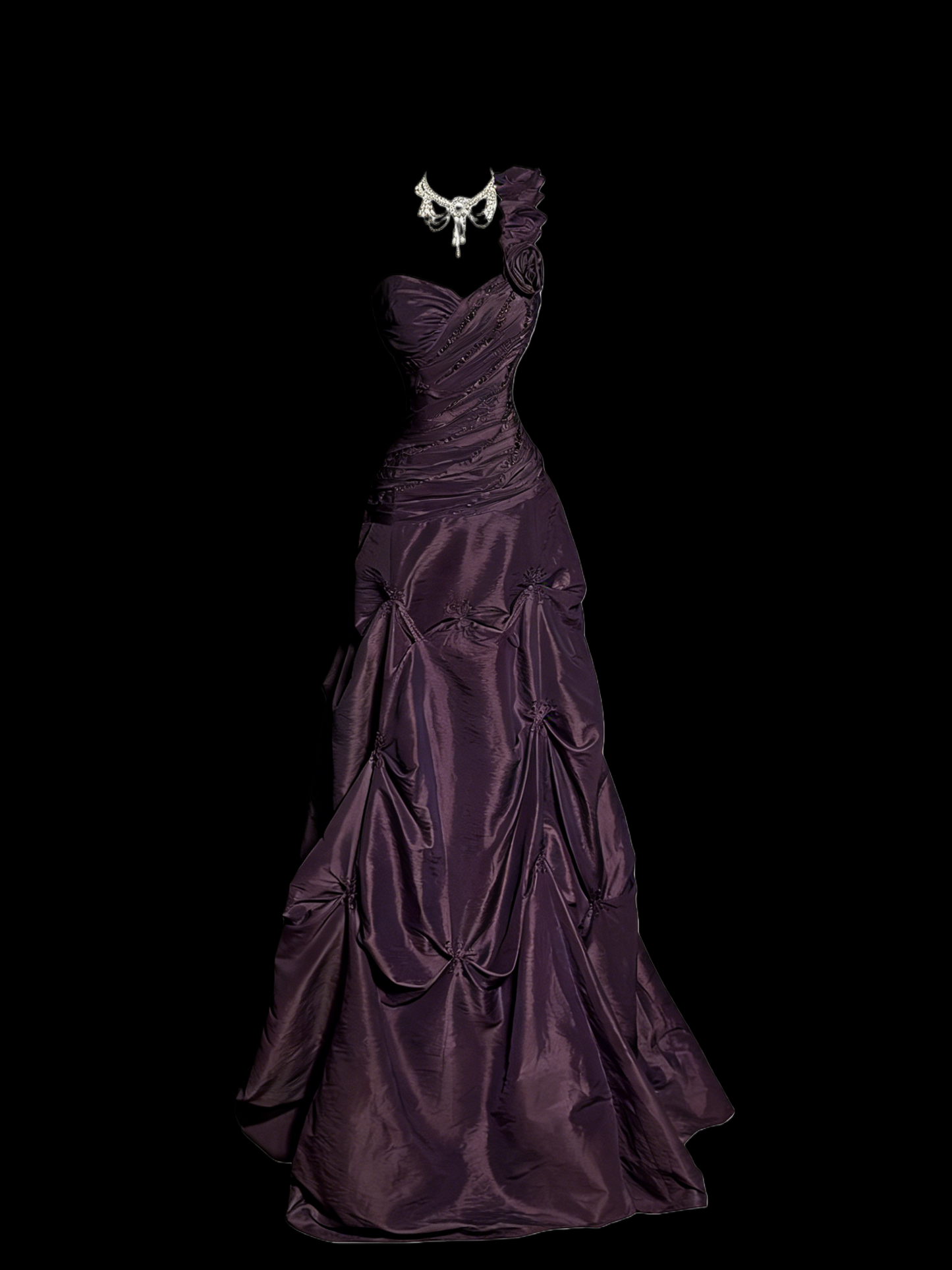 One Shoulder Lilac Prom Dress A Line Taffeta Formal Dress   J9593