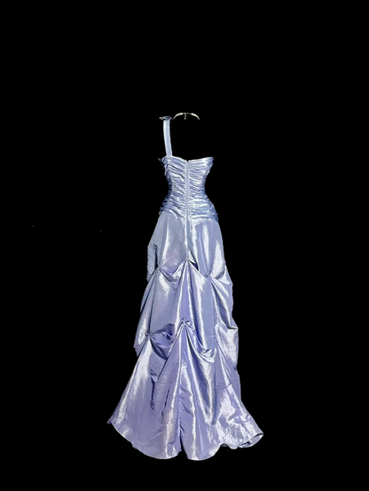 One Shoulder Lilac Prom Dress A Line Taffeta Formal Dress   J9593