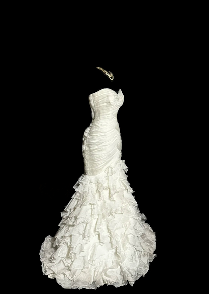 Sweetheart Ivory Mermaid Wedding Dress Ruffled Wedding Gown For Bridal  J9594