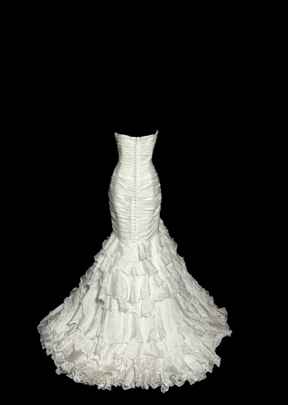Sweetheart Ivory Mermaid Wedding Dress Ruffled Wedding Gown For Bridal  J9594