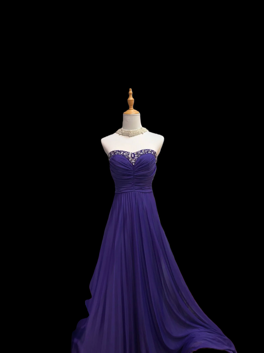 Trägerloses silbernes Vintage-Abendkleid, A-Linie, Geburtstagskleid J9370