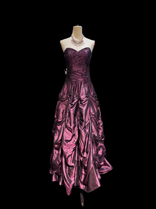 Sweetheart Purple Prom Dress With Beading Retro Birthday Dress  J9601