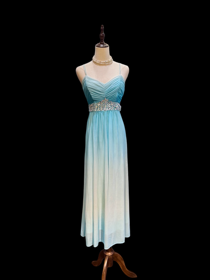Trägerloses silbernes Vintage-Abendkleid, A-Linie, Geburtstagskleid J9370