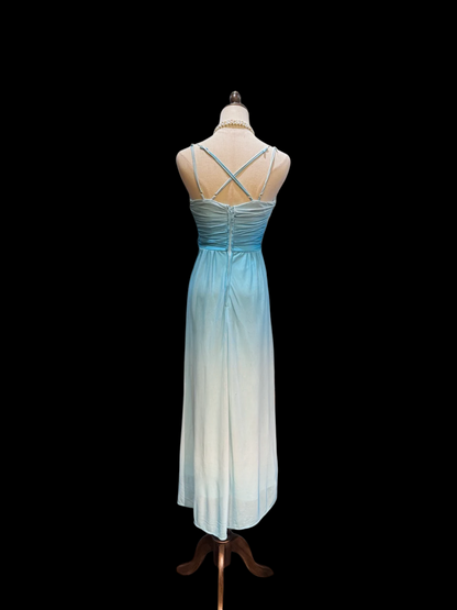 Trägerloses silbernes Vintage-Abendkleid, A-Linie, Geburtstagskleid J9370