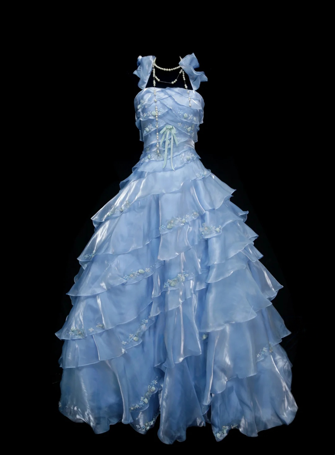 Trägerloses silbernes Vintage-Abendkleid, A-Linie, Geburtstagskleid J9370