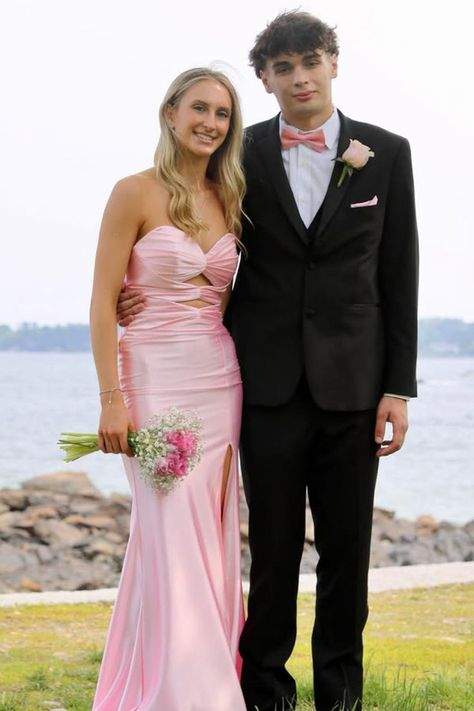 Pleated Pink Sweetheart Mermaid Satin Prom Dress  J9638