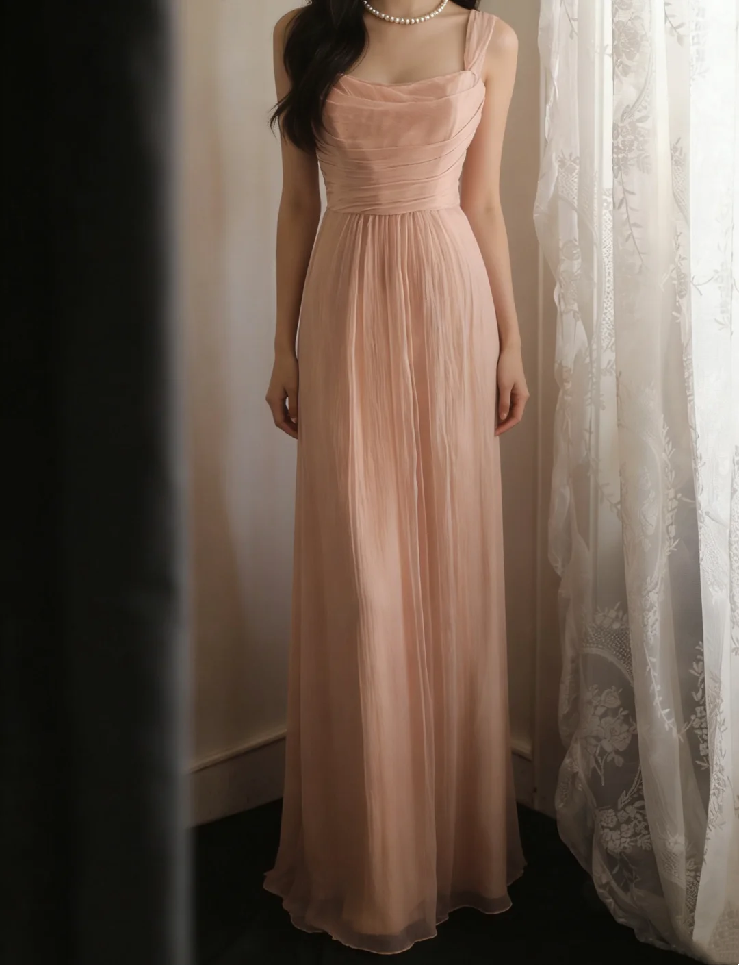 Trägerloses silbernes Vintage-Abendkleid, A-Linie, Geburtstagskleid J9370