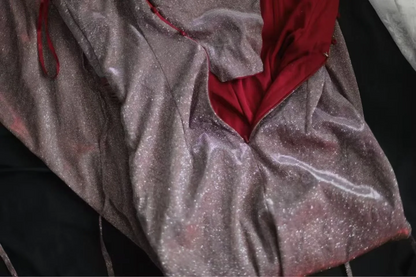 Pleated Mermaid Prom Dress Sparkle Evening Dress  J9641