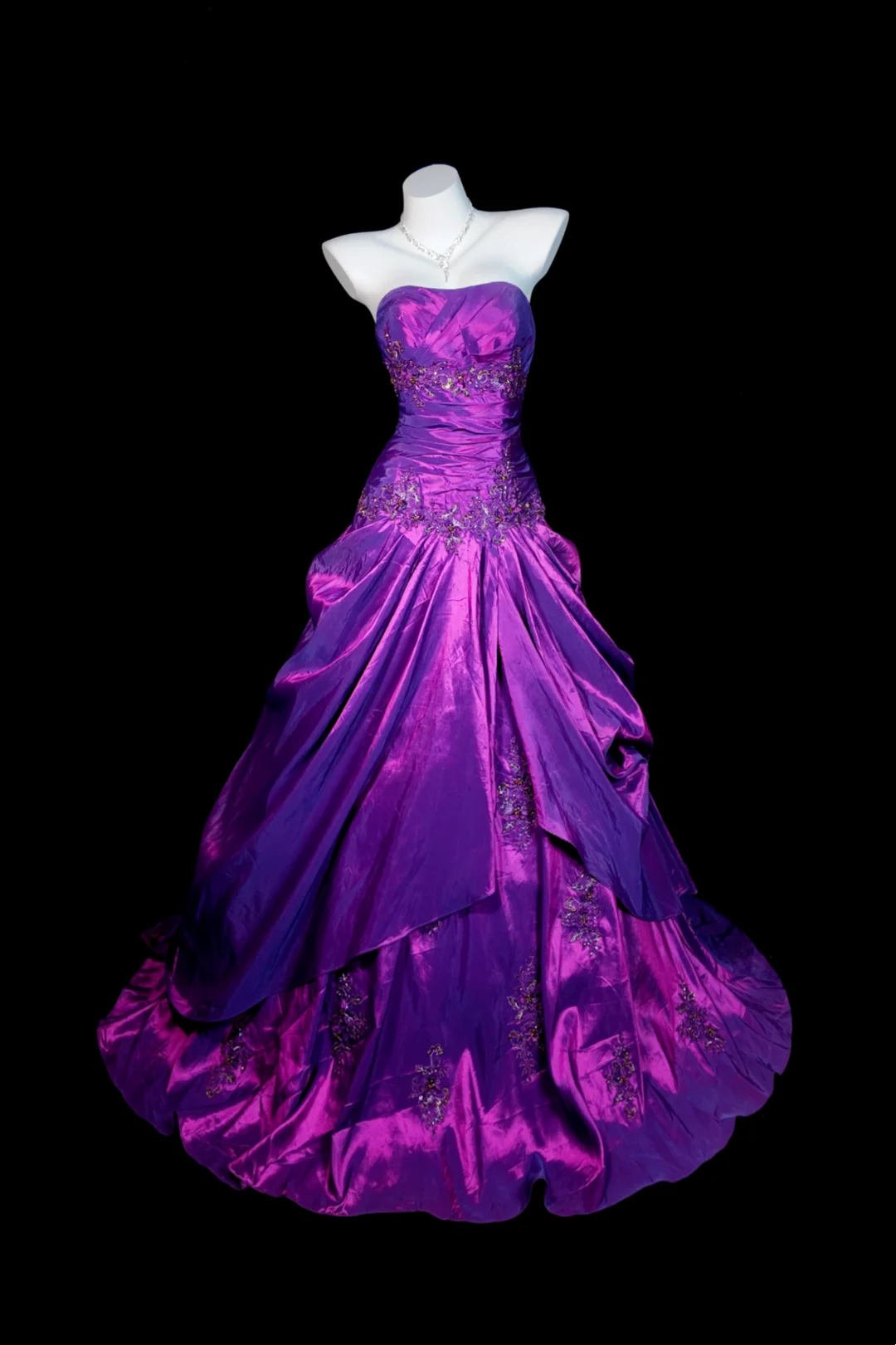 Trägerloses silbernes Vintage-Abendkleid, A-Linie, Geburtstagskleid J9370