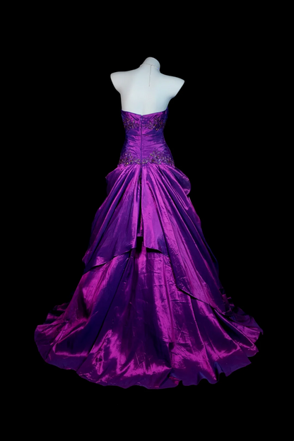 Trägerloses silbernes Vintage-Abendkleid, A-Linie, Geburtstagskleid J9370