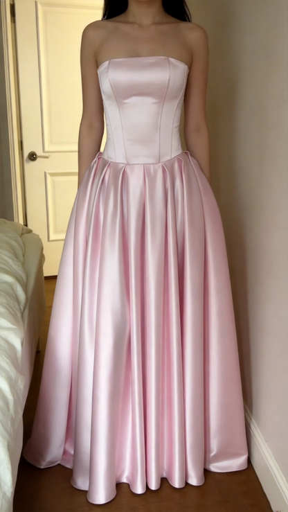 Robe de bal bustier violette en satin avec appliques, robe de soirée formelle J9413