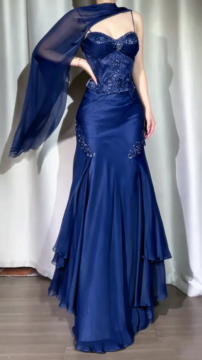 Vintage Olive Green Prom Dresses With Appliques Evening Party Dress  J9657