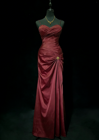 Trägerloses silbernes Vintage-Abendkleid, A-Linie, Geburtstagskleid J9370